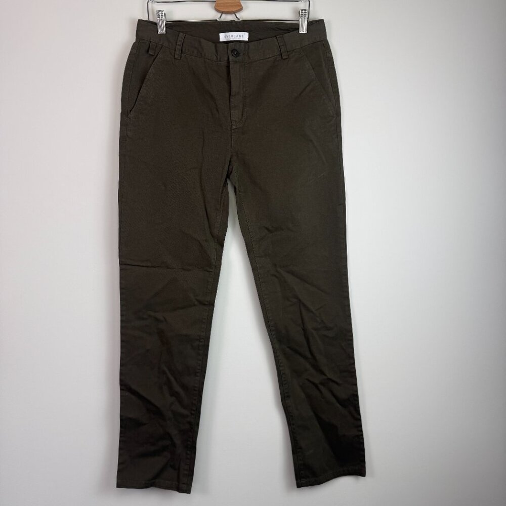 Everlane Men 100% Cotton Chino Preppy Office Work Pant Olive Green 32x32